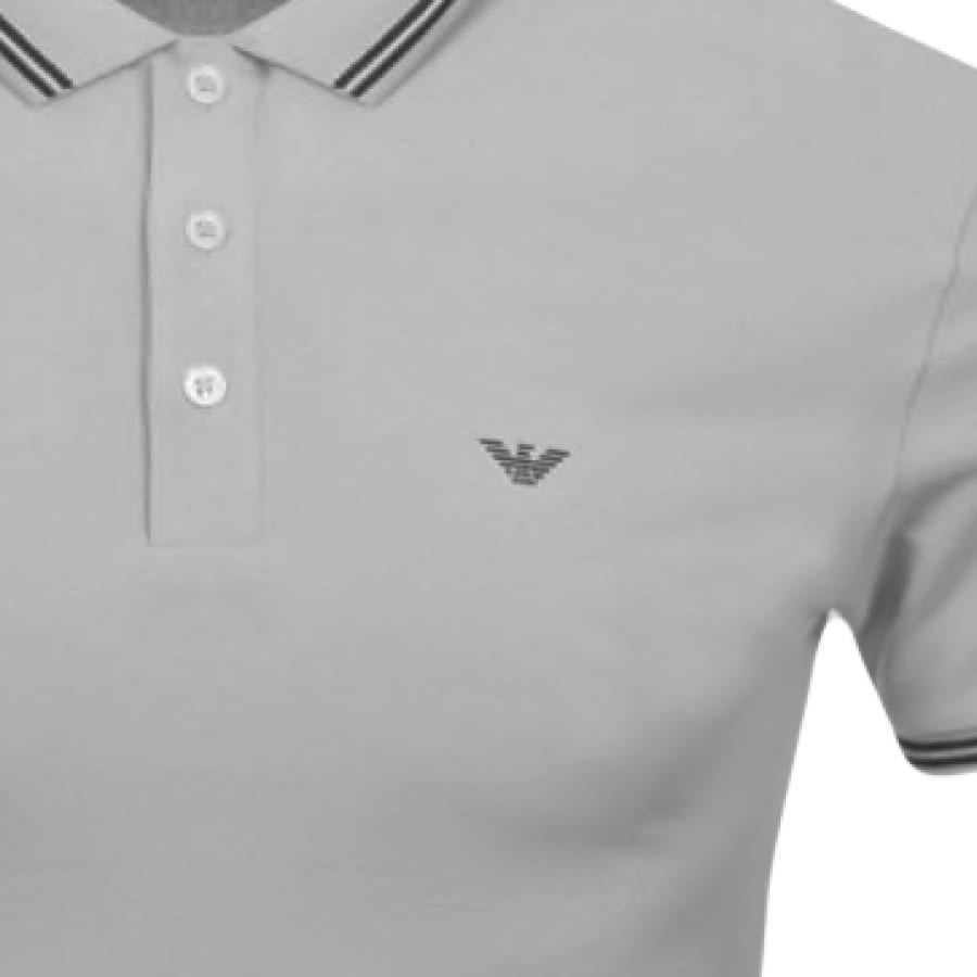 Alternative Image for ProductEmporio Armani Short Sleeved Polo T Shirt Grey3